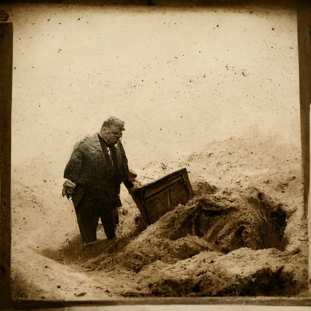 old photo of Jimmy Hoffa getting buried