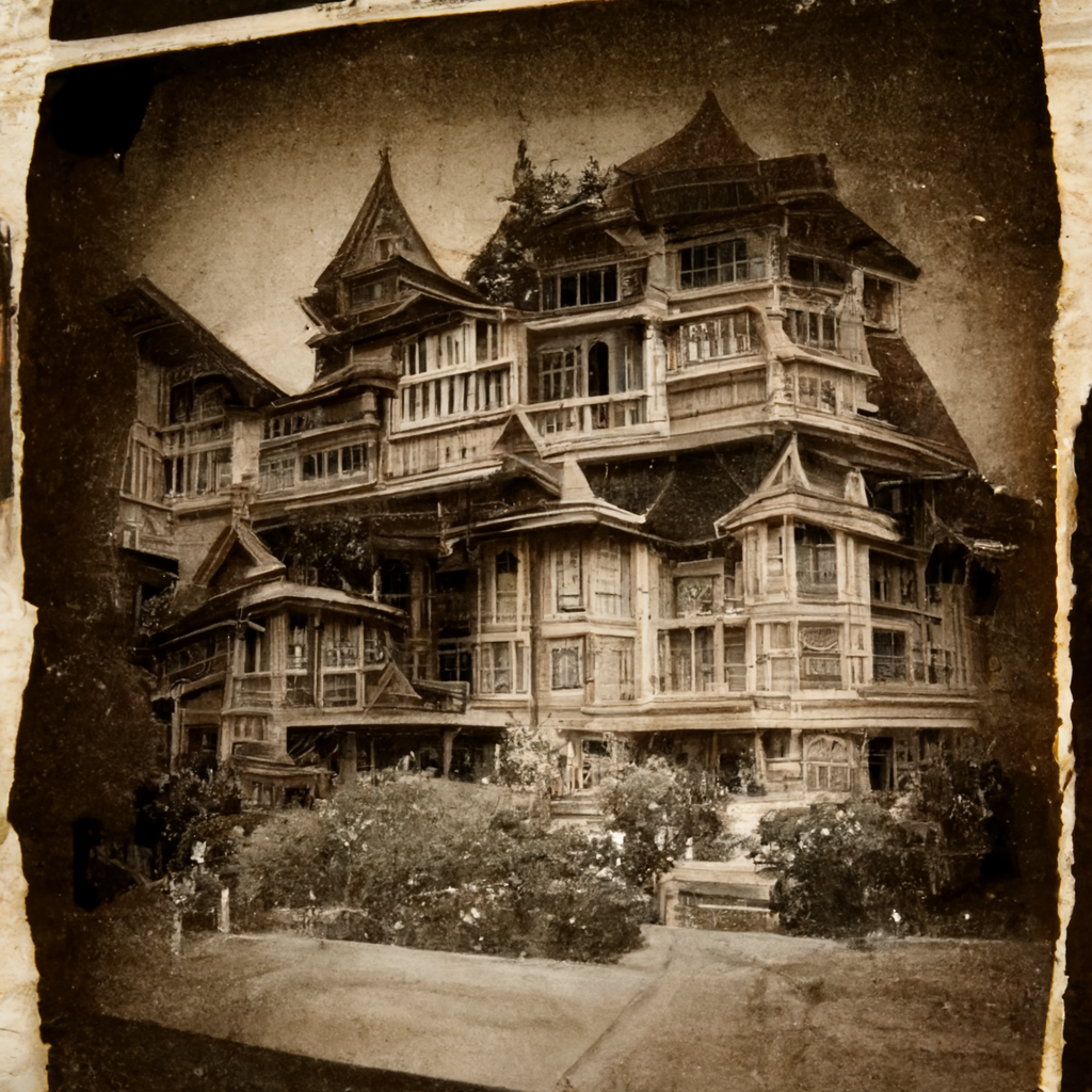 old photo of Winchester Mystery House