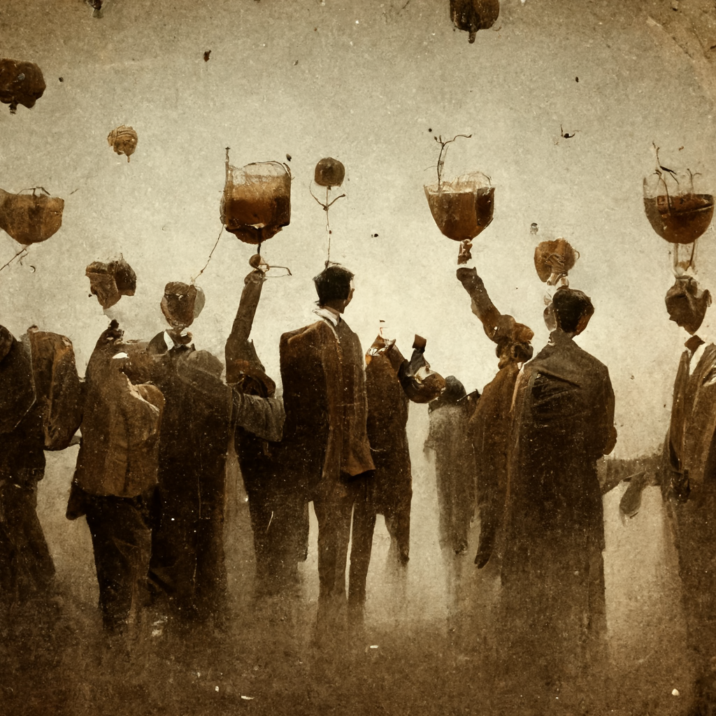 old photo of the bilderberg group toasting to themselves