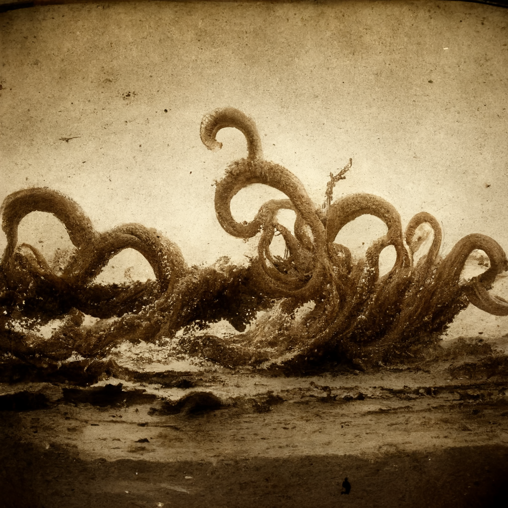 old photo of a multi tentacles kraken