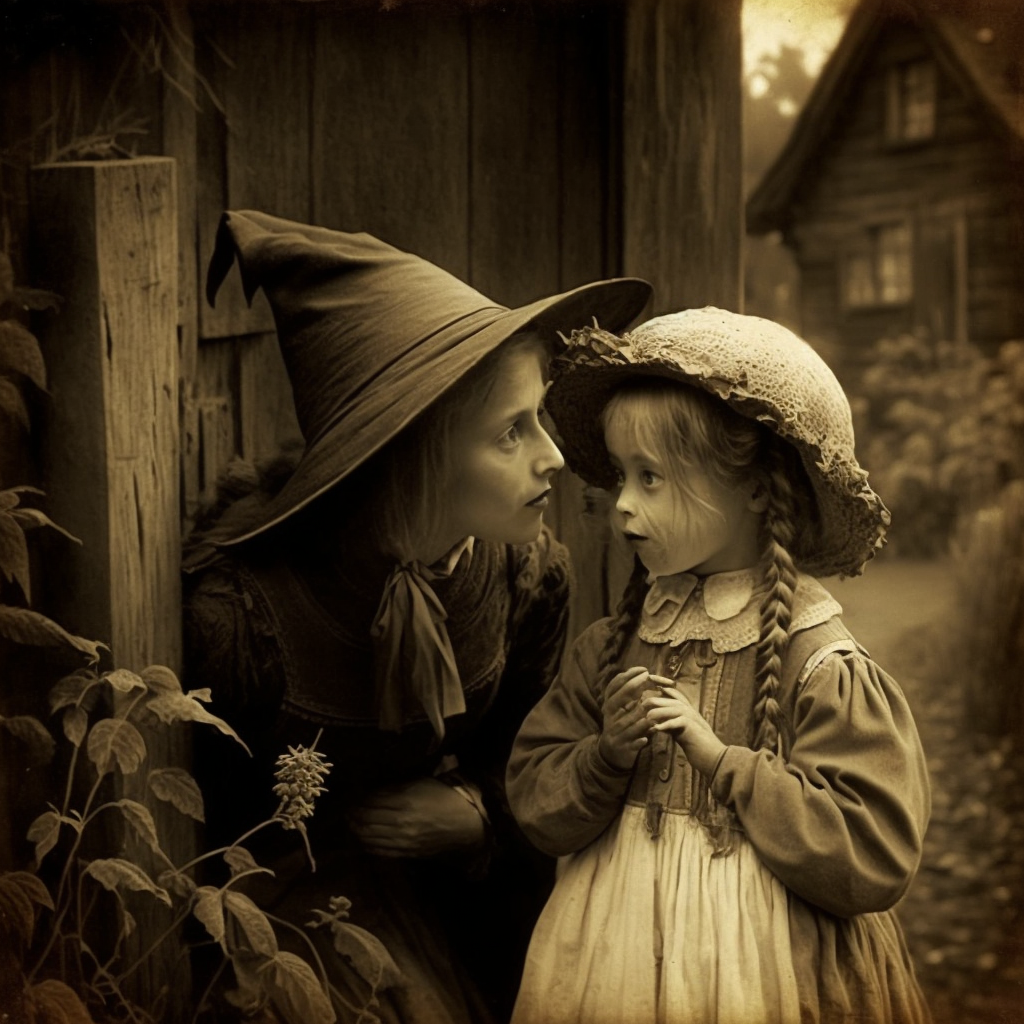 an old photo The Bell witch whispering secrets to Betsy Bell