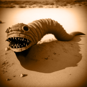 an old photo of The Mongolian Death Worm