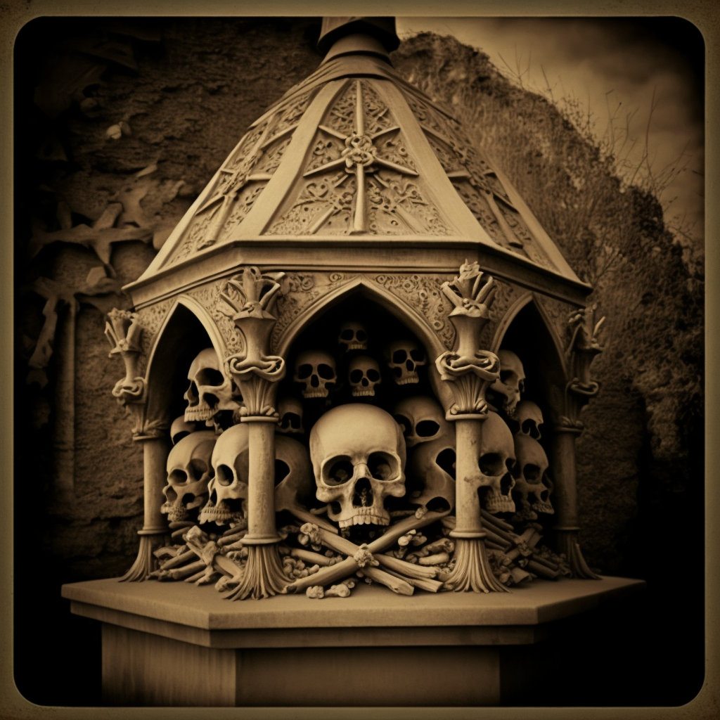 an old photo of a skull and bones shrine for 10 Notable Members of the Skull and Bones Society