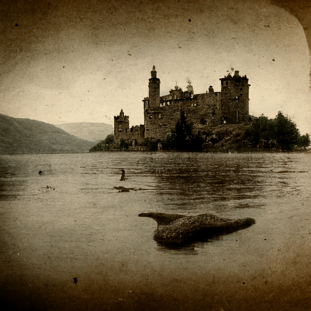 an old photo of the loch ness monster