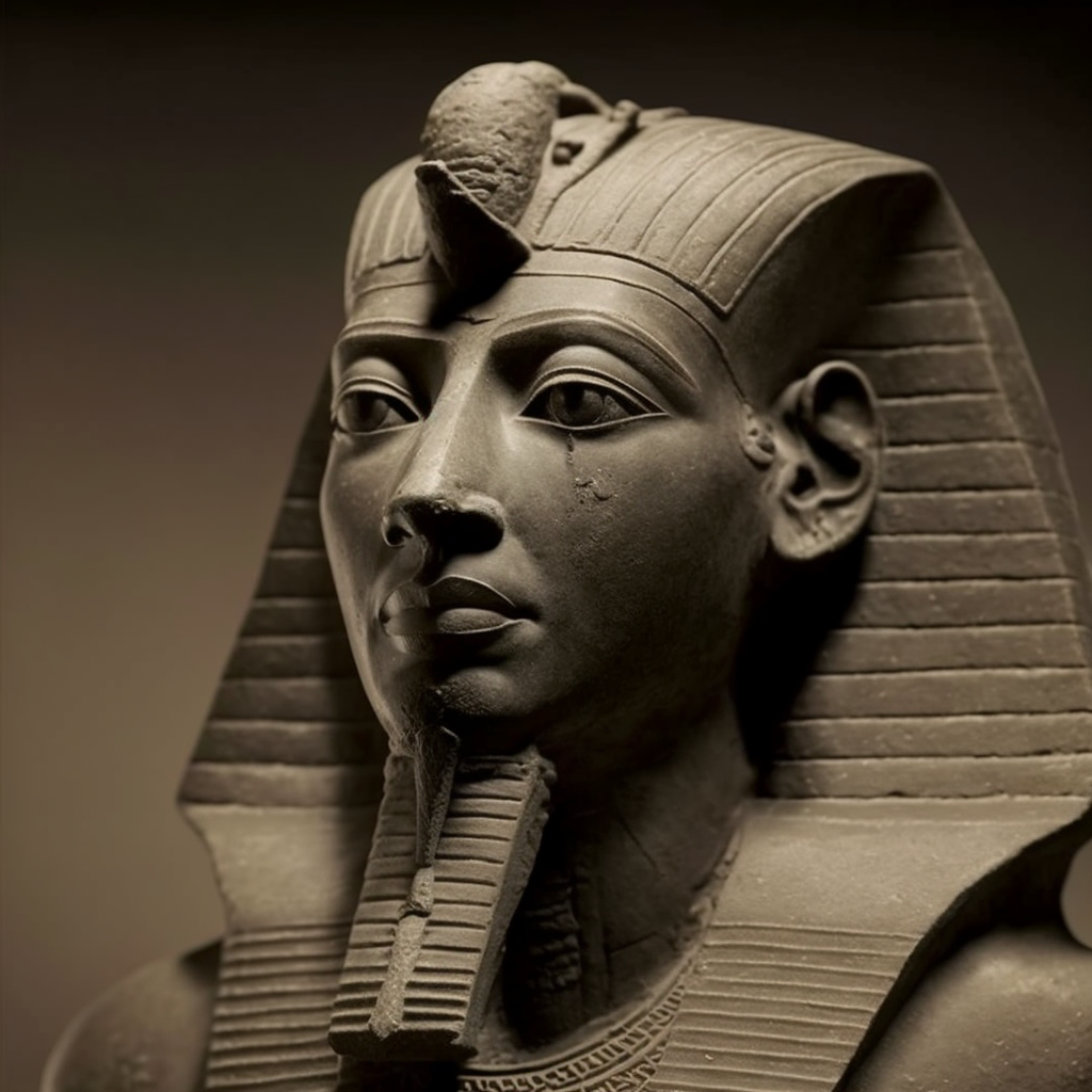 an old photo of Pharaoh Khafre,