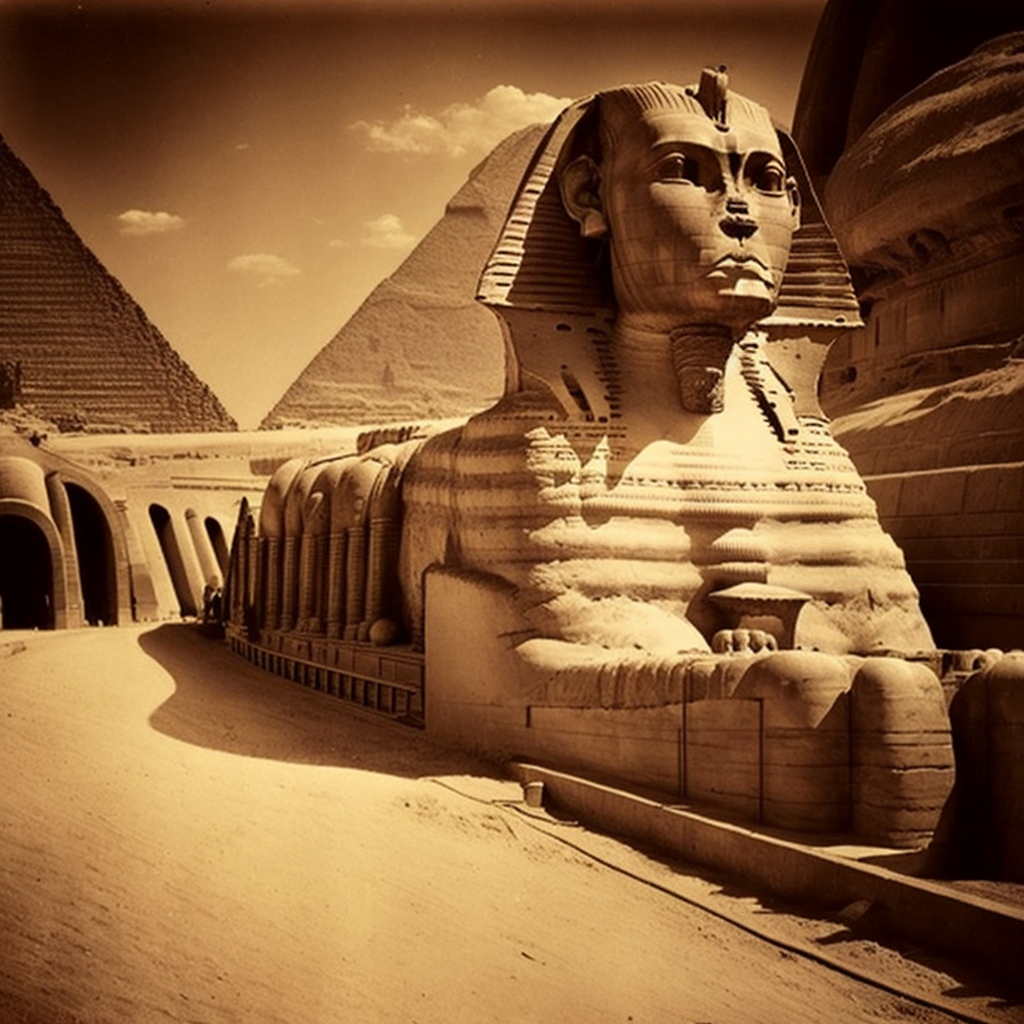 an old photo of the great sphinx of giza